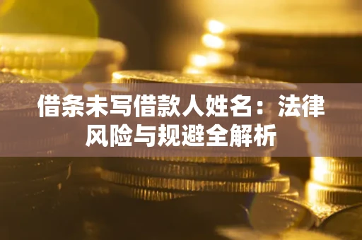 济南借条未写借款人姓名：法律风险与规避全解析