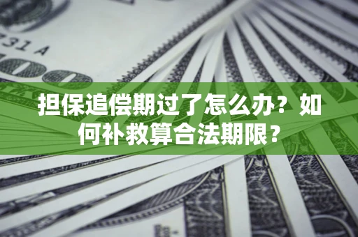 济南担保追偿期过了怎么办？如何补救算合法期限？